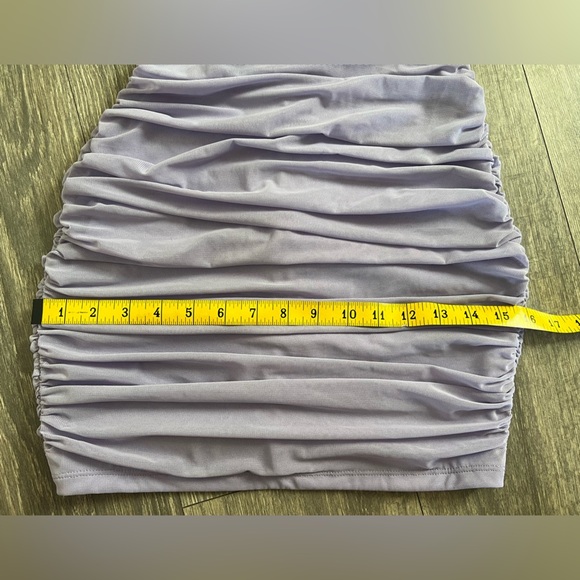 SHEIN Strapless Sweetheart Corset Floral Ruched Mini Dress in Purple. Size XS - Picture 15 of 16